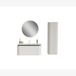 Ondula 100 cm Beyaz-Gümüş Banyo Dolabı Seti